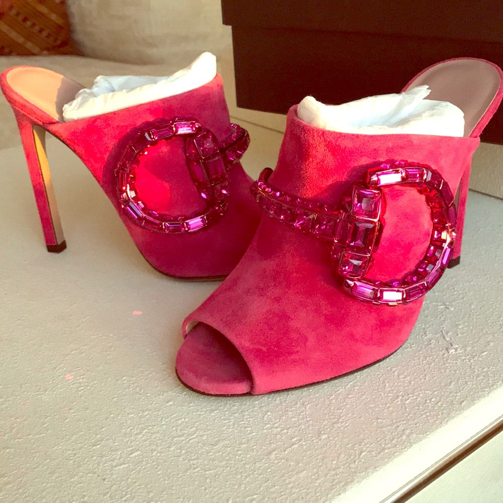 Gucci Maxime Chrystal Horsebit Mule